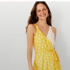 NWT Ann Taylor Yellow Seashell Wrap Dress